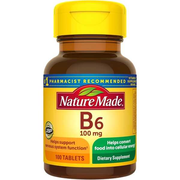 Nature Made Vitamin B-6 100 mg Tablets 100 ea (Pack of 4)