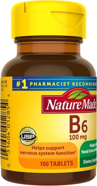 Nature Made Vitamin B-6 100 mg Tablets 100 ea (Pack of 4)