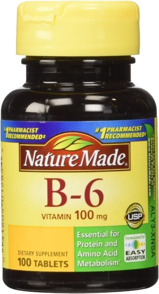 Nature Made Vitamin B-6 100 mg Tablets 100 ea (Pack of 4)