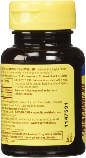 Nature Made Vitamin B-6 100 mg Tablets 100 ea (Pack of 4)