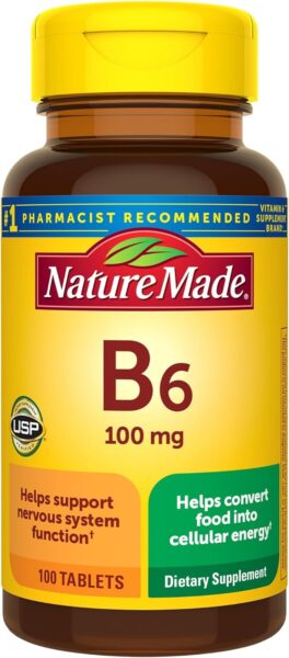 Nature Made Vitamin B-6 100 mg Tablets 100 ea (Pack of 4)