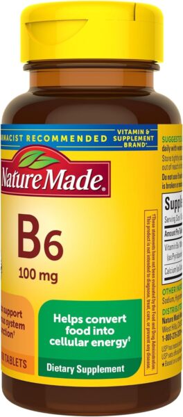 Nature Made Vitamin B-6 100 mg Tablets 100 ea (Pack of 4)