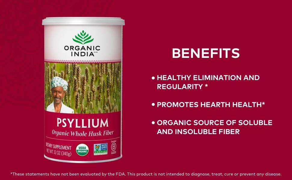 organic india psyllium organic whole husk fiber supplement