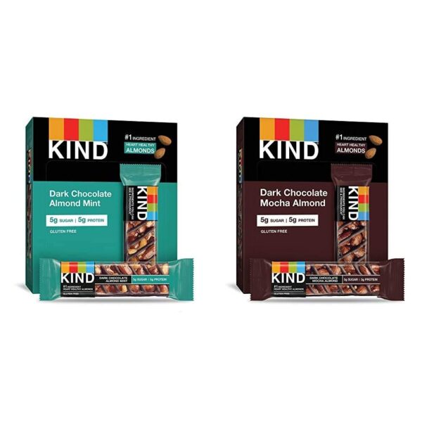 KIND Bars, Dark Chocolate Mint and Dark Chocolate Almond & Coconut, Healthy Snacks, Gluten Free