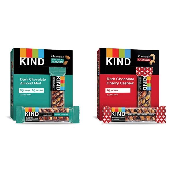 KIND Bars, Dark Chocolate Mint and Dark Chocolate Almond & Coconut, Healthy Snacks, Gluten Free