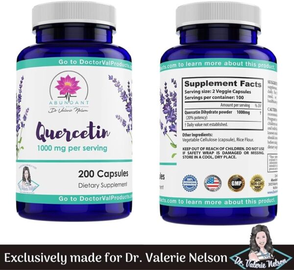 Quercetin 500 mg – 200 Capsules – Absolute Best Value on Amazon – 2 caps is 1,000 mg – Formulated in The USA