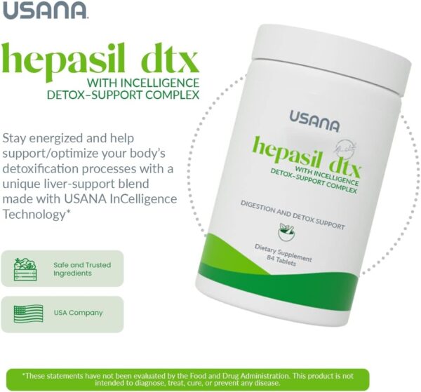 USANA Hepasil DTX with InCelligence Detox-Support Complex for Comprehensive Liver Support* – 84 Tablets – 28 Day Supply