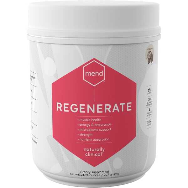 MEND Regenerate, Post Workout Recovery, Immune Support, and Sports Nutrition Supplement for Men and Women – Natural, Gluten Free, and Non-GMO – Cocoa Protein Powder, 20 Servings