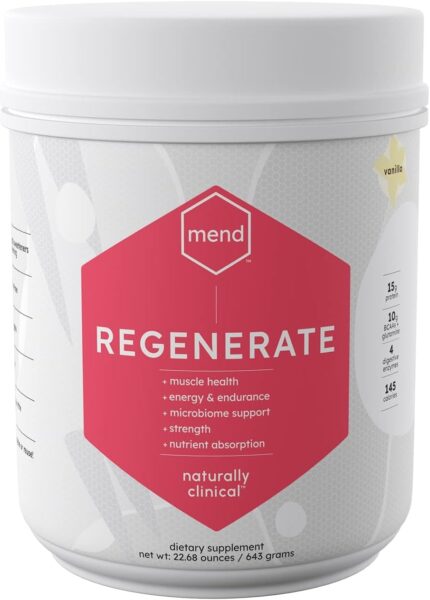 MEND Regenerate, Post Workout Recovery, Immune Support, and Sports Nutrition Supplement for Men and Women – Natural, Gluten Free, and Non-GMO – Cocoa Protein Powder, 20 Servings