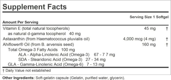 ANDREW LESSMAN Astaxanthin 30 Softgels – 4000 mcg Natural Astaxanthin, Powerful Anti-Oxidant Carotenoid. Protection for Eyes, Heart, Skin and More. No Additives. Easy to Swallow Softgels