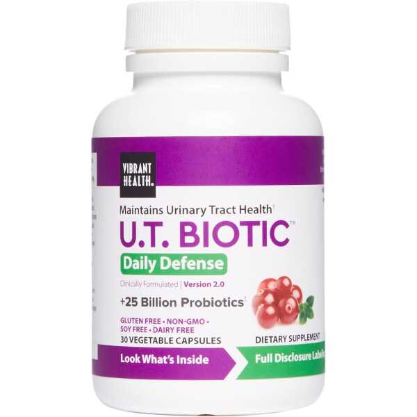 Vibrant Health, U.T. Biotic, Probiotic Support for Bladder and Urinary Health, 30 Capsules