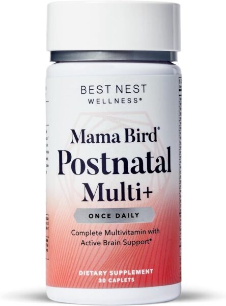 Best Nest Wellness Mama Bird Postnatal Vitamins for Breastfeeding and Postpartum, Whole Food Organic Blend, Methylated Vitamins, Vegan, Once Daily, 30 Ct