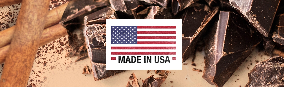 chocolate with made in the usa and an american flag