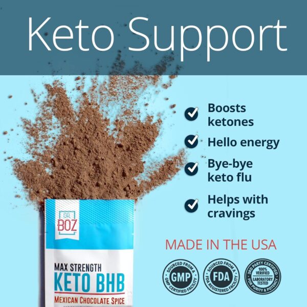 Dr. Boz Mexican Chocolate Spice [20 Sachets,16.6g] Keto BHB Powder – Exogenous Ketones Supplement – Best Keto Supplement for Weight Loss – Keto Shake