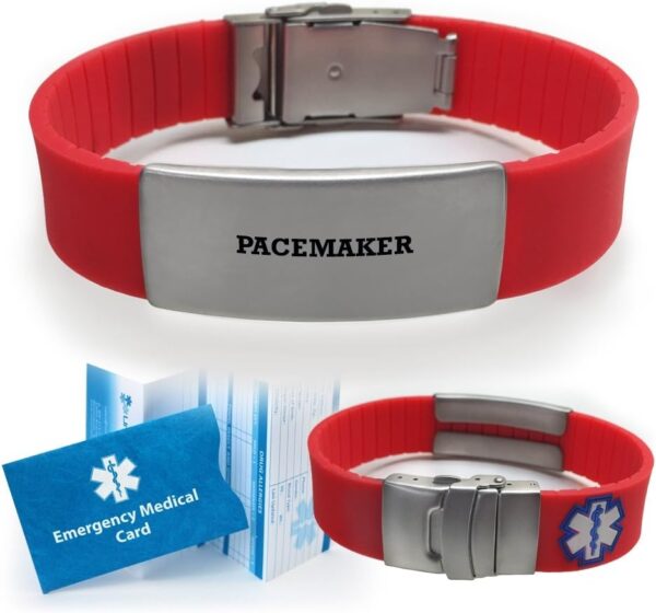 Pacemaker Medical Alert ID Bracelet for Men and Women