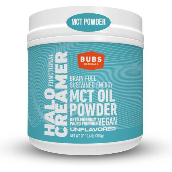 BUBS Naturals MCT Oil Powder – Medium Chain Triglycerides – Keto Vegan & Paleo Friendly – Healthy Coconut Fats + Low Carb – Dairy-Free Energy Source – Perfect for Coffee, Protein Shakes & Baked Goods