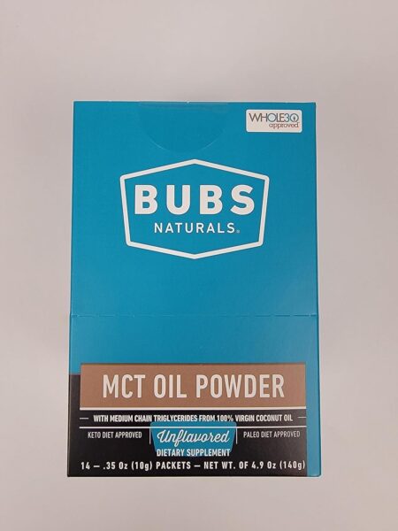 BUBS Naturals MCT Oil Powder – Medium Chain Triglycerides – Keto Vegan & Paleo Friendly – Healthy Coconut Fats + Low Carb – Dairy-Free Energy Source – Perfect for Coffee, Protein Shakes & Baked Goods