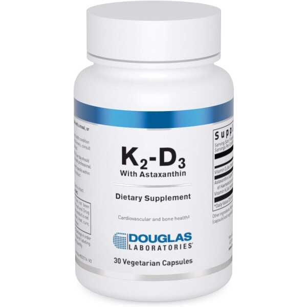 Douglas Laboratories K2-D3 with Astaxanthin – Antioxidant Support for Bones, Immune Function & Vascular Health* – with Menaquinone-7 & D Vitamin – 30 Vegetarian Capsules