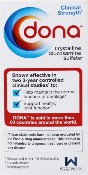 DONA Crystalline Glucosamine Sulfate 60 caplets (2 Pack)