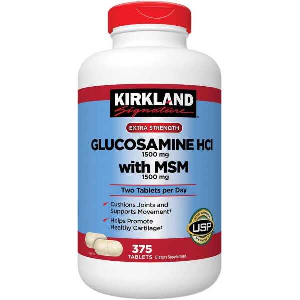 Kirkland Signature Glucosamine with MSM, 375 Tablets (2 Pack)