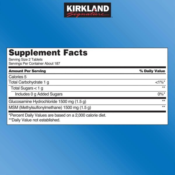 Kirkland Signature Glucosamine with MSM, 375 Tablets (2 Pack)