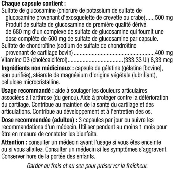 Webber Glucosamine Chondroitin 500 mg/400 mg with Vitamin D3 1000 IU, 300 easy swallow capsules