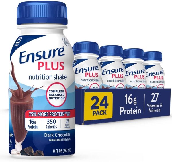 Ensure Plus Nutrition Shake With Fiber & Ensure Max Protein Nutrition Shake with 30g of Protein, 1g of Sugar, High Protein Shake, Milk Chocolate, 11 Fl Oz (Pack of 12), Liquid, Halal