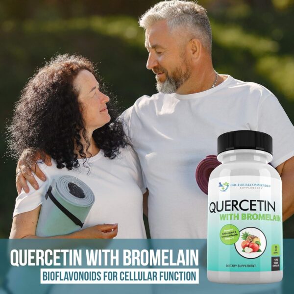 DOCTOR RECOMMENDED SUPPLEMENTS Quercetin 800mg w/Bromelain 165mg Per Serving- 120 Veggie Capsules-Full 60 Day Supply, Vitamin Supplement to Support & Bioflavonoids, Gluten Free, Non-GMO