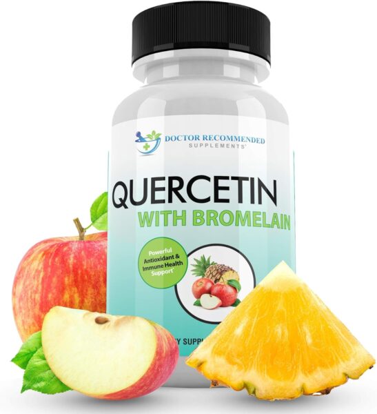 DOCTOR RECOMMENDED SUPPLEMENTS Quercetin 800mg w/Bromelain 165mg Per Serving- 120 Veggie Capsules-Full 60 Day Supply, Vitamin Supplement to Support & Bioflavonoids, Gluten Free, Non-GMO