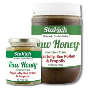 Stakic Raw Honey enriched with Royal Jelly, Bee Pollen and Propolis