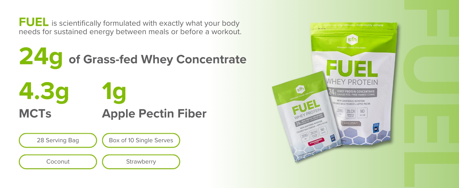 sfh whey protein powders grass fed concentrate non gmo no gluten artificial sweeteners flavors soy