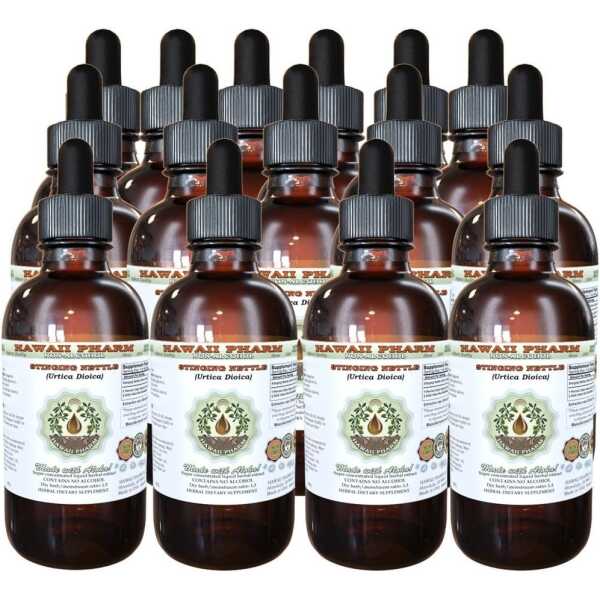 Stinging Nettle Alcohol-Free Liquid Extract, Organic Stinging Nettle (Urtica Dioica) Dried Leaf Glycerite 15×4 oz