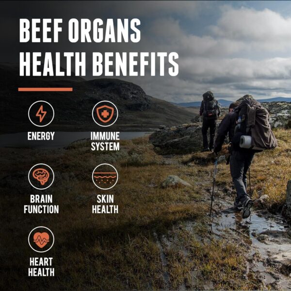 New Zealand 100% Grass Fed Beef Organs – (200 Count, 3,000mg Serving) Liver, Heart, Kidney, Pancreas, Spleen Supplement. Organ Meat Complex sourced from New Zealand