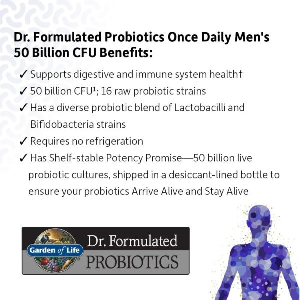 Garden of Life Probiotic Bundle: Dr. Formulated Once Daily Women’s & Men’s Probiotics, 50 Billion CFU Shelf Stable, Non-GMO Probiotic for Men & Women with Prebiotic Fiber, 30 Capsules Each