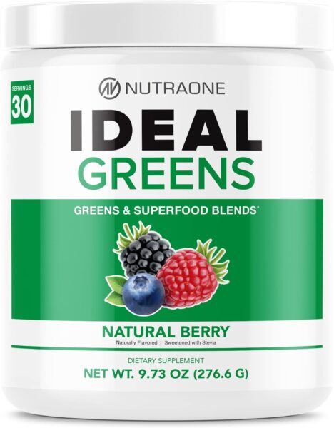 NutraOne Ideal Greens Antioxidant and Nutrient-Rich Superfood Greens Powder Supplement (Chocolate- 30 Servings)