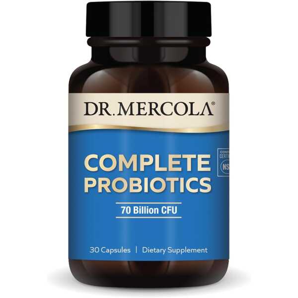 Dr. Mercola Complete Probiotics 70 Billion CFU, 30 Servings (30 Capsules), Dietary Supplement, Supports Digestive Health, Non GMO, NSF Certified