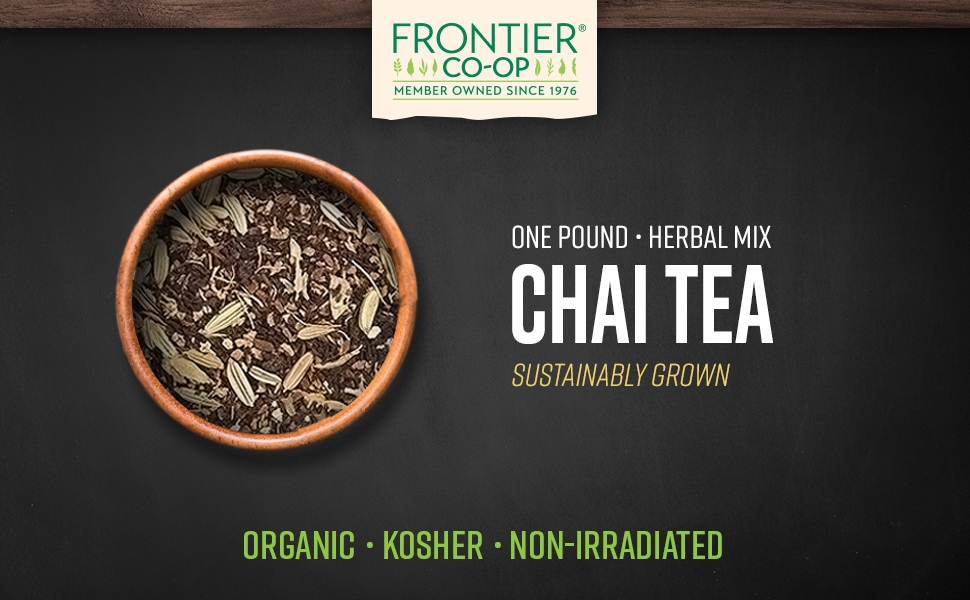 FRONTIER CO-OP CHAI TEA Organic, Kosher, Non-Irradiated