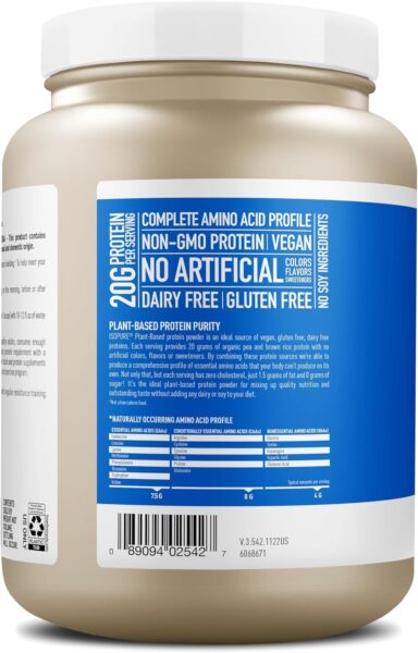 Isopure Chocolate Vegan Protein Powder, with Monk Fruit Sweetener & Amino Acids, Post Workout Recovery, Sugar Free, Plant Based, Organic Pea Protein, Dairy Free, 20 Servings (Packaging May Vary)