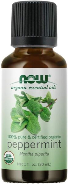 NOW Essential Oils, Organic Peppermint Oil, Invigorating Aromatherapy Scent, Steam Distilled, 100% Pure, Vegan, Child Resistant Cap, 4-Ounce