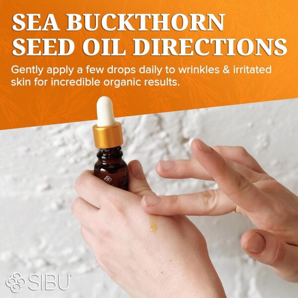 Sibu Premium Himalayan Sea Buckthorn Seed Oil, USDA Organic (30ml) – Amazing for Sensitive Skin, Breakouts, & Irritation