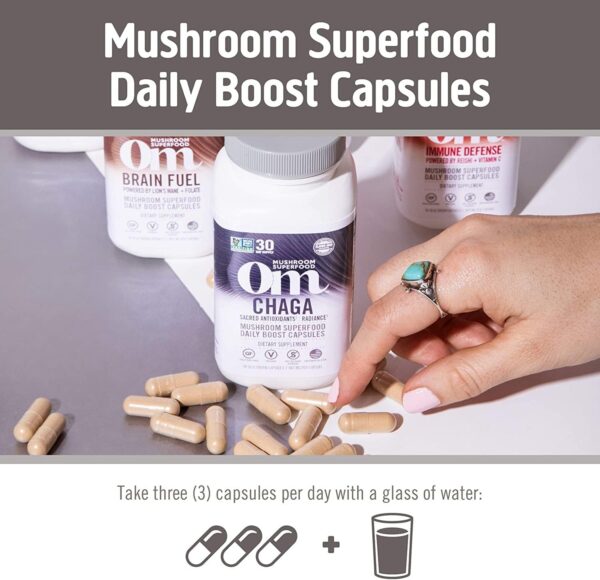 OM Mushroom Superfood Chaga Organic Mushroom Powder, 7.05 Ounce Pouch, 100 Servings, US Grown, Sacred Antioxidants & Immune Support, Superfood Mushroom Supplement