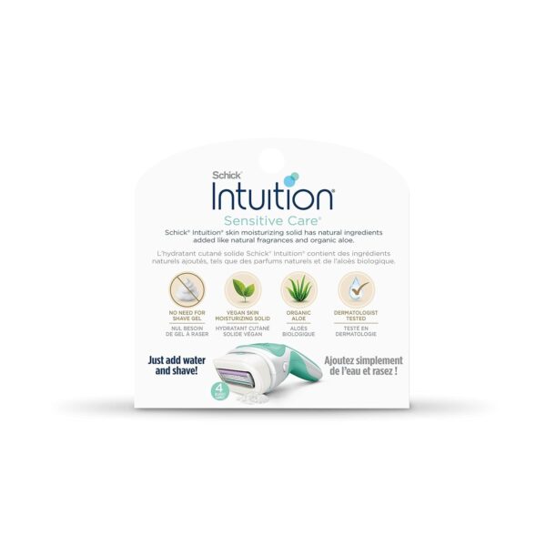 Schick Intuition Refill, Razors for Women Sensitive Skin | Intuition Razor Blades Refill with Organic Aloe, Razor Refills , 6 Count (Pack of 1)