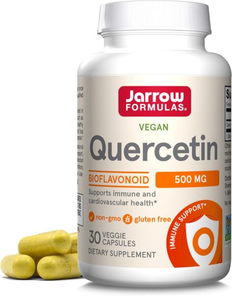 Jarrow Formulas Quercetin 500 mg, Dietary Supplement, Antioxidant Support for Cardiovascular and Immune Health, 200 Veggie Capsules, 200 Day Supply