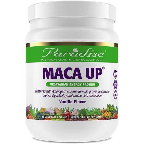 Paradise Herbs Maca Up Protein Powder, Vanilla, 15.87 Ounce