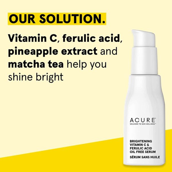 Acure Brightening Starter Kit – Cleansing Gel, Facial Scrub, Day Cream, and Vitamin C & Ferulic Acid Serum – All Skin Types – Softens, Detoxifies and Cleanses For Natural Glowing Skin