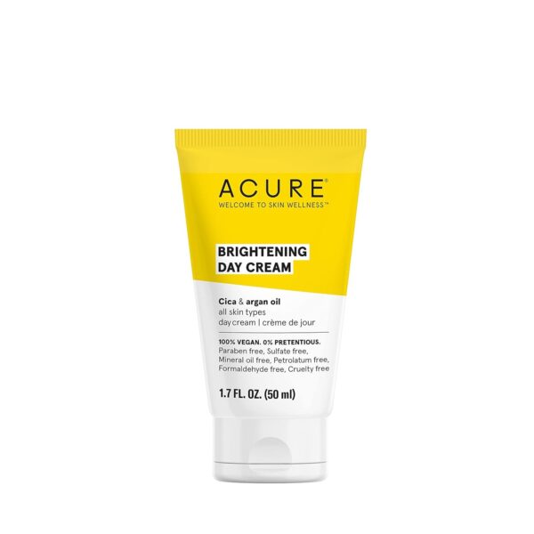 Acure Brightening Starter Kit – Cleansing Gel, Facial Scrub, Day Cream, and Vitamin C & Ferulic Acid Serum – All Skin Types – Softens, Detoxifies and Cleanses For Natural Glowing Skin