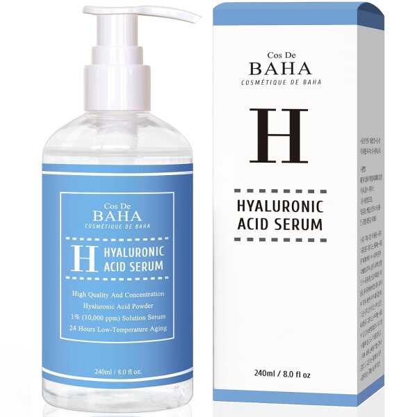 Pure Hyaluronic Acid 1% Powder Serum for Face 10,000ppm – Fine Line + Intense Hydration + facial moisturizer + Visibly Plumped Skin 8 Fl Oz