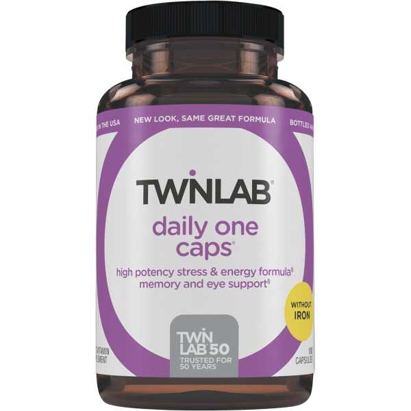 Twinlab Daily One Caps Without Iron – Nutritional Supplement with Zinc, B Vitamins, Magnesium, and More – 180 Capsules