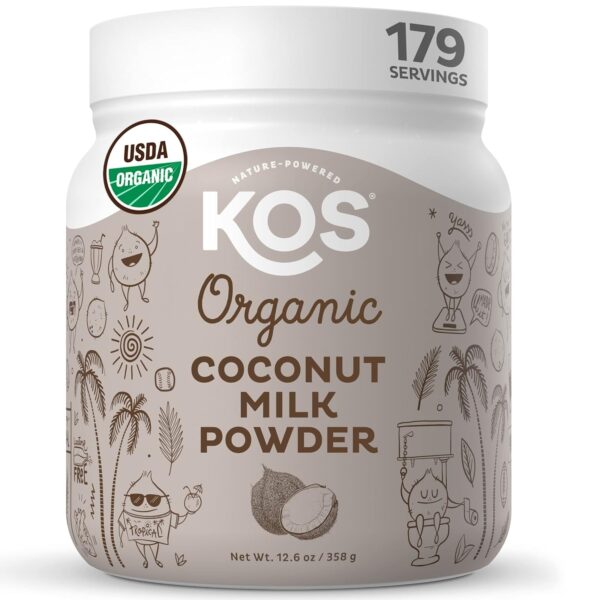 KOS Golden Milk Powder, USDA Organic Superfoods – Instant Turmeric and Ginger Latte with Mushroom Blend – Coffee Creamer,