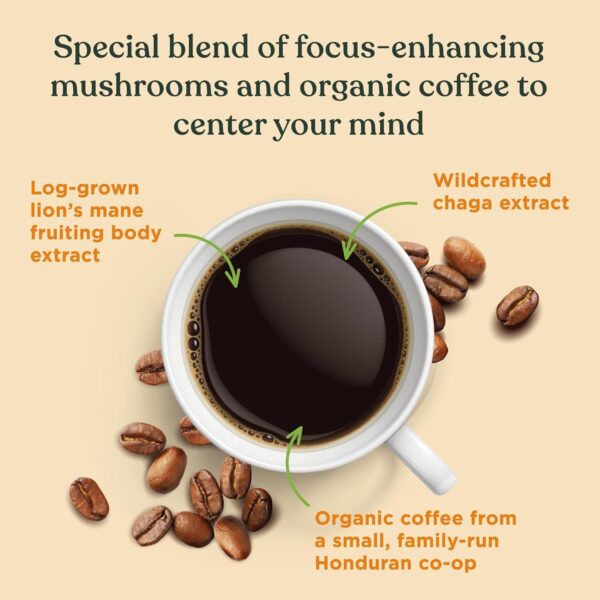 Four Sigmatic Organic Balance Adaptogen Ground Coffee | Medium Roast USDA Organic, Fair Trade Coffee with Ashwagandha, Chaga